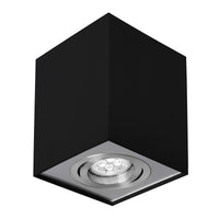 Spectrum CHLOE GU10 zwarte/zilveren verstelbare LED spot, vierkant, IP20, aluminium behuizing, 17000 uur levensduur