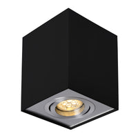 Spectrum CHLOE GU10 zwarte/zilveren verstelbare LED spot, vierkant, IP20, aluminium behuizing, 17000 uur levensduur