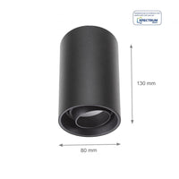 Spectrum Chloe zwarte GU10 spot, verstelbaar rond opbouwarmatuur IP20 voor binnenverlichting