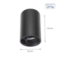 Spectrum Chloe zwarte GU10 spot, verstelbaar rond opbouwarmatuur IP20 voor binnenverlichting