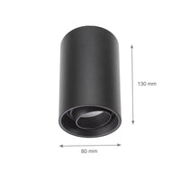 Spectrum Chloe zwarte GU10 spot, verstelbaar rond opbouwarmatuur IP20 voor binnenverlichting