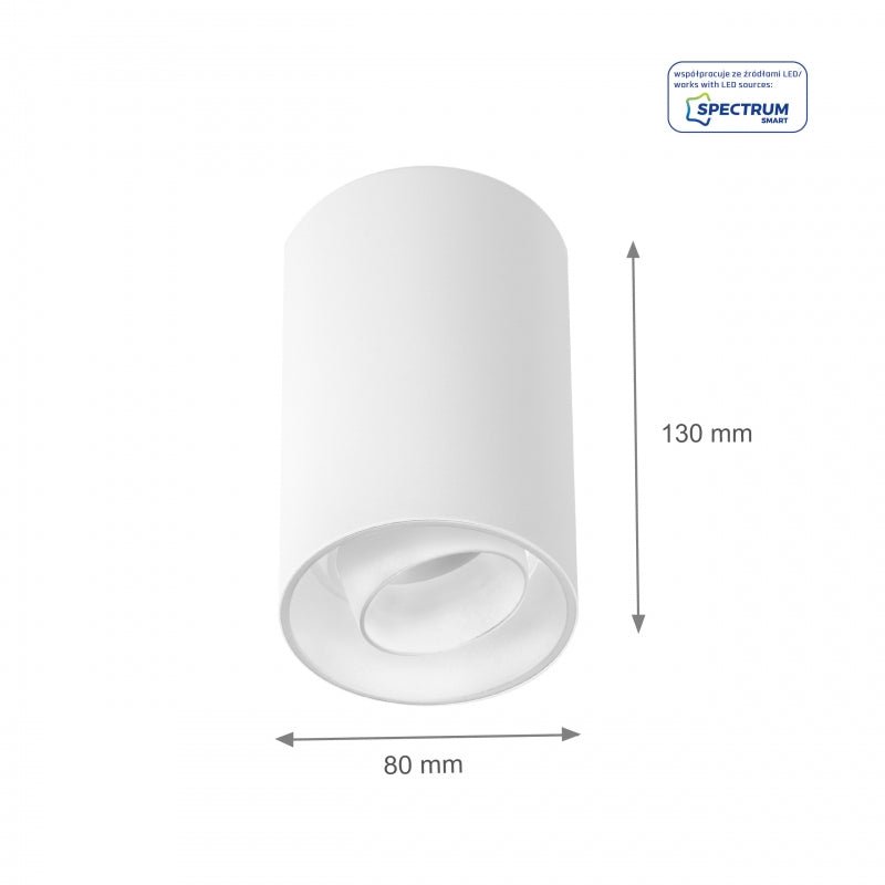 Spectrum Chloe spot GU10 wit verstelbaar IP20 - ideaal voor binnenverlichting - energiezuinig en duurzaam design