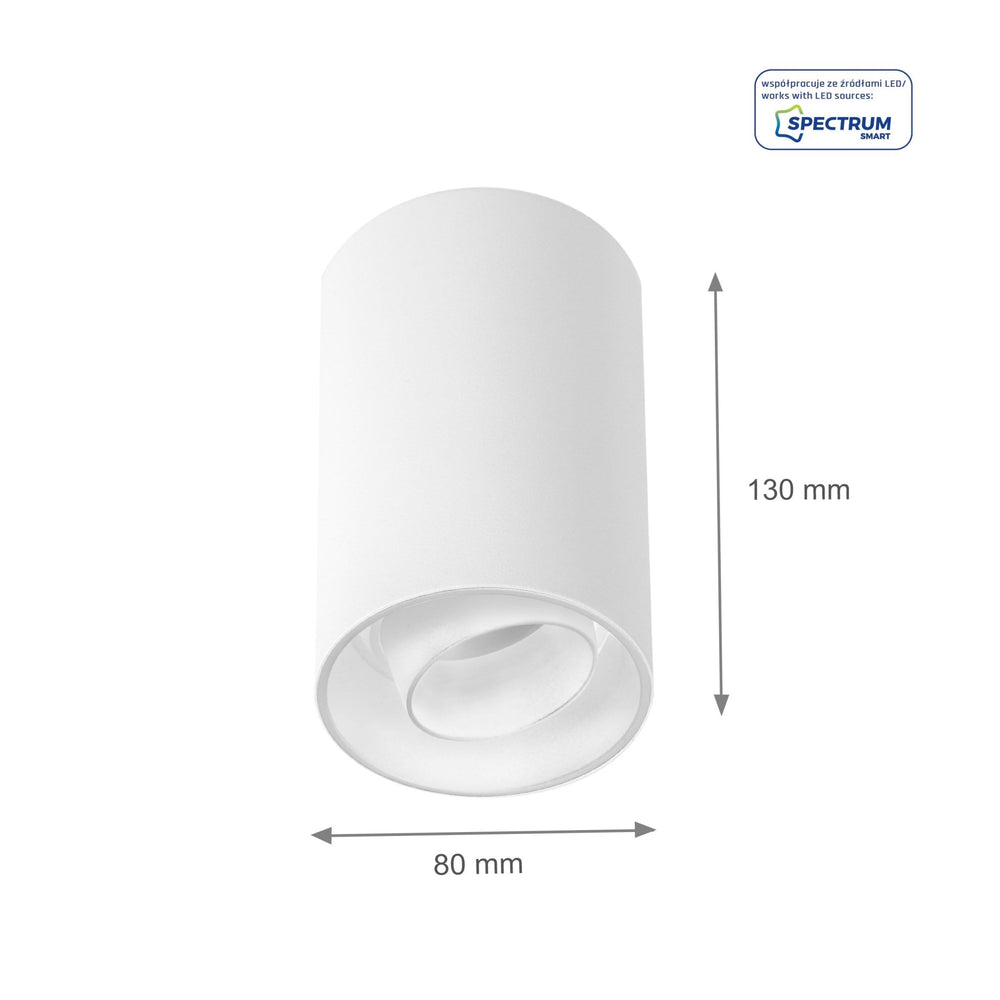 Spectrum Chloe spot GU10 wit verstelbaar IP20 - ideaal voor binnenverlichting - energiezuinig en duurzaam design