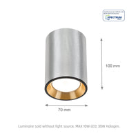 Spectrum Chloe Mini P20 LED spot zilver 4000K 250V, GU10, 17000 uur levensduur, IP20, oppervlaktemontage