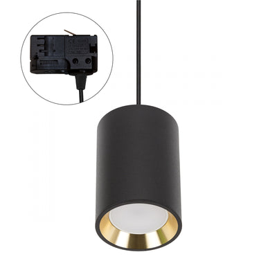 Spectrum CHLOE GU10 track spot 3-fase, zwart met goud, IP20, 70x100mm, aluminium, 250V, binnengebruik