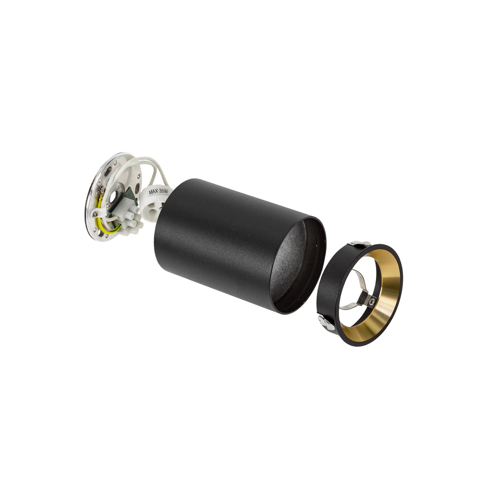 Chloe mini LED plafondspot zwart/goud 1x GU10 fitting