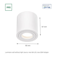 Chloe GU10 ronde witte LED spot van Spectrum met IP65 voor binnen/buiten, duurzame verlichting, 17000 uur levensduur