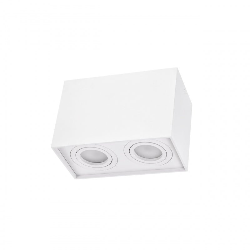 Spectrum verstelbare GU10 spot rechthoekig wit, IP20 binnen, aluminium behuizing, 250V, 17000h levensduur