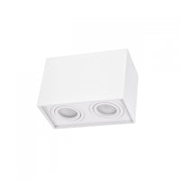 Spectrum verstelbare GU10 spot rechthoekig wit, IP20 binnen, aluminium behuizing, 250V, 17000h levensduur