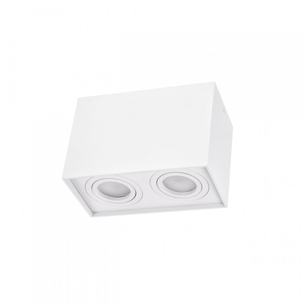 Spectrum verstelbare GU10 spot rechthoekig wit, IP20 binnen, aluminium behuizing, 250V, 17000h levensduur
