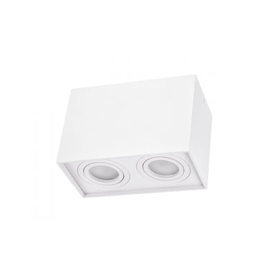 Spectrum verstelbare GU10 spot rechthoekig wit, IP20 binnen, aluminium behuizing, 250V, 17000h levensduur