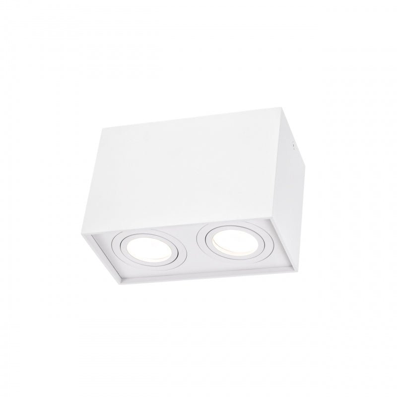 Spectrum verstelbare GU10 spot rechthoekig wit, IP20 binnen, aluminium behuizing, 250V, 17000h levensduur