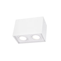 Spectrum verstelbare GU10 spot rechthoekig wit, IP20 binnen, aluminium behuizing, 250V, 17000h levensduur