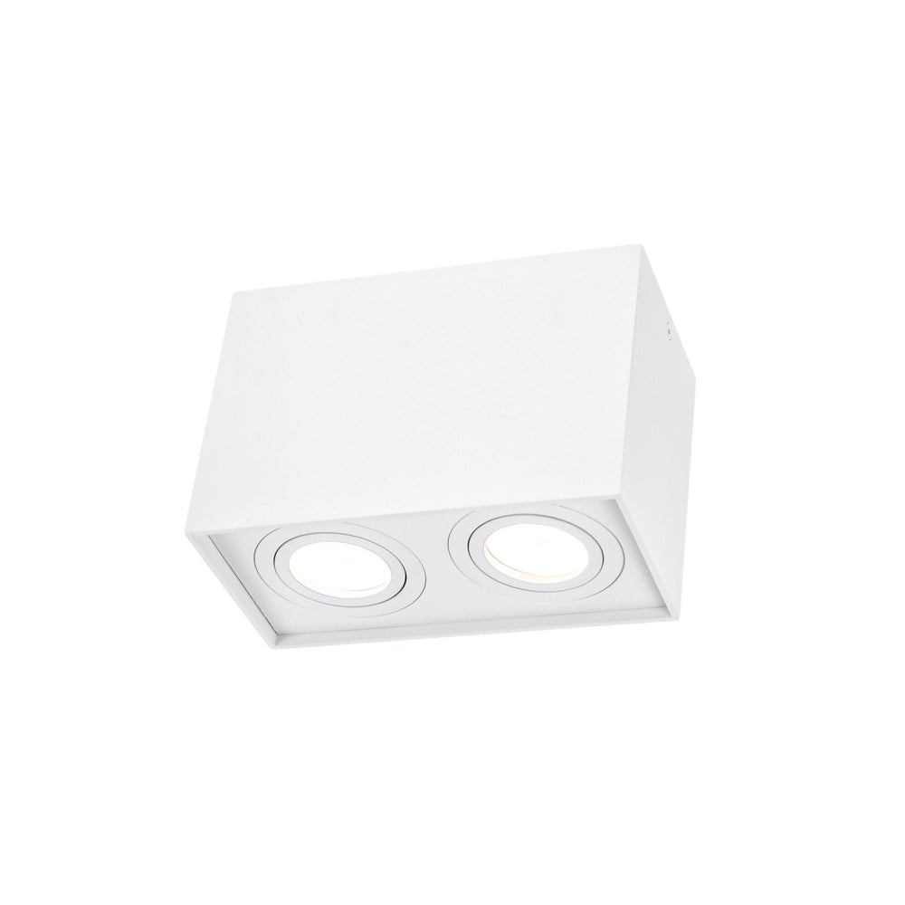 Spectrum verstelbare GU10 spot rechthoekig wit, IP20 binnen, aluminium behuizing, 250V, 17000h levensduur