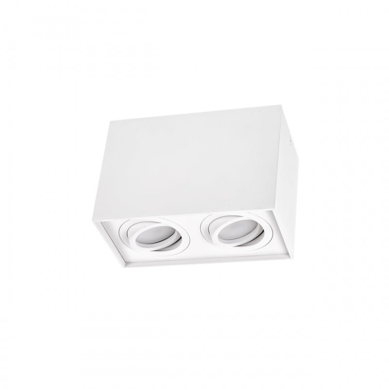 Spectrum verstelbare GU10 spot rechthoekig wit, IP20 binnen, aluminium behuizing, 250V, 17000h levensduur