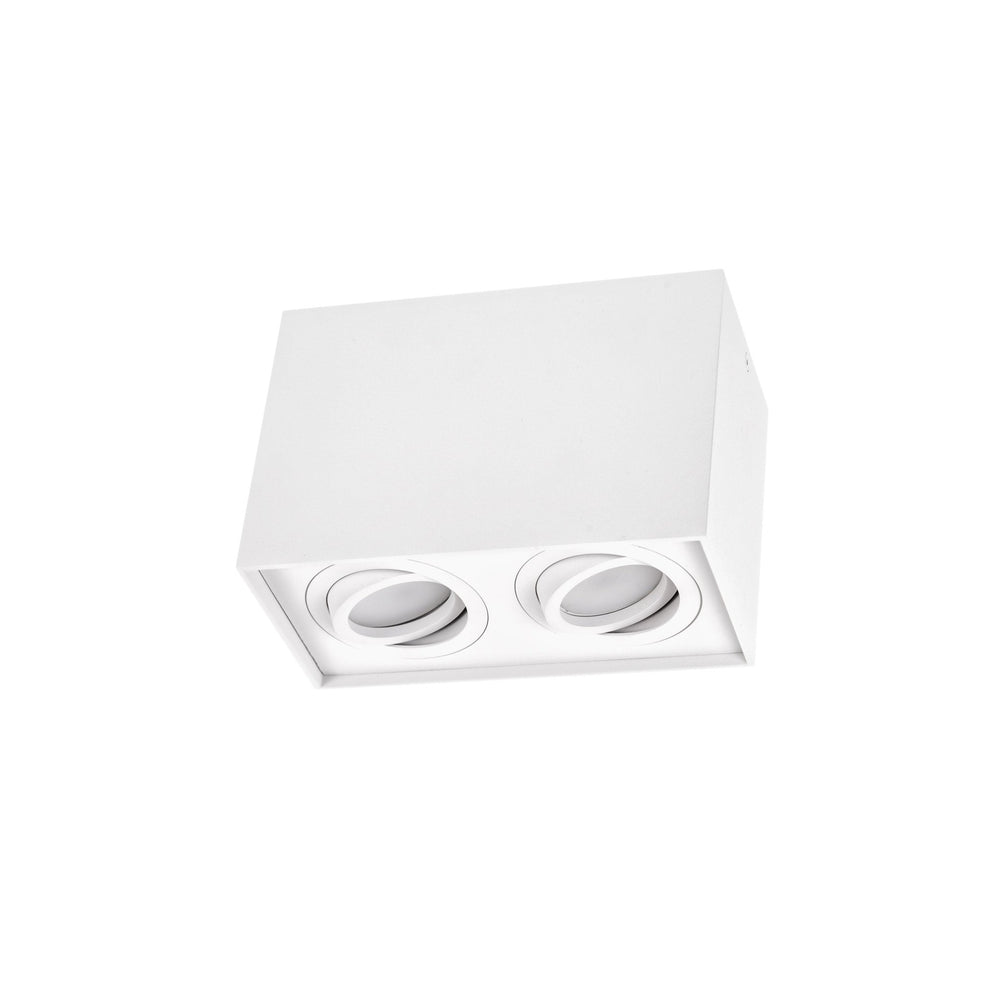 Spectrum verstelbare GU10 spot rechthoekig wit, IP20 binnen, aluminium behuizing, 250V, 17000h levensduur