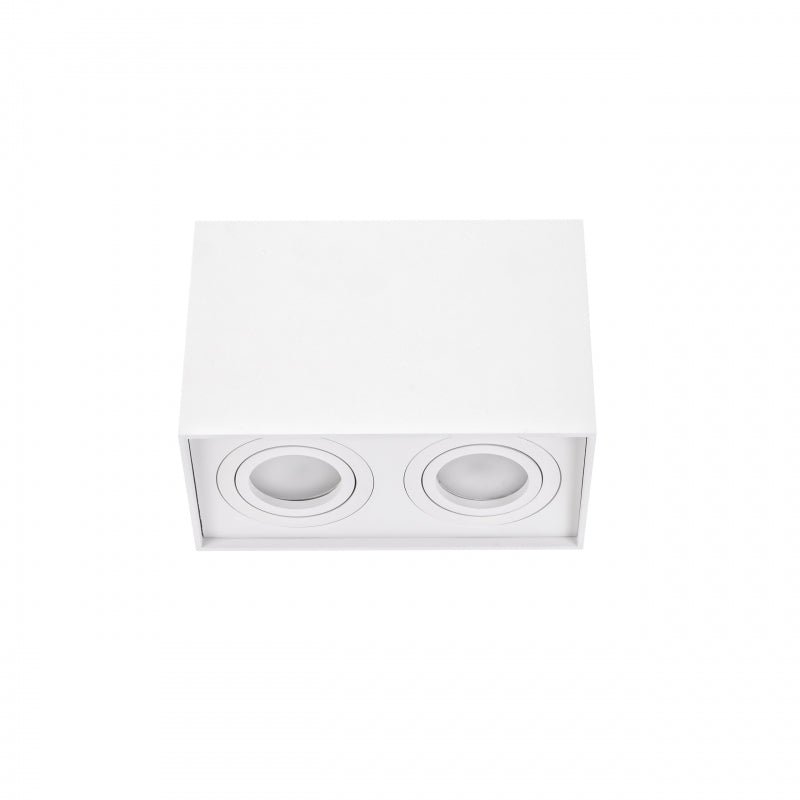 Spectrum verstelbare GU10 spot rechthoekig wit, IP20 binnen, aluminium behuizing, 250V, 17000h levensduur