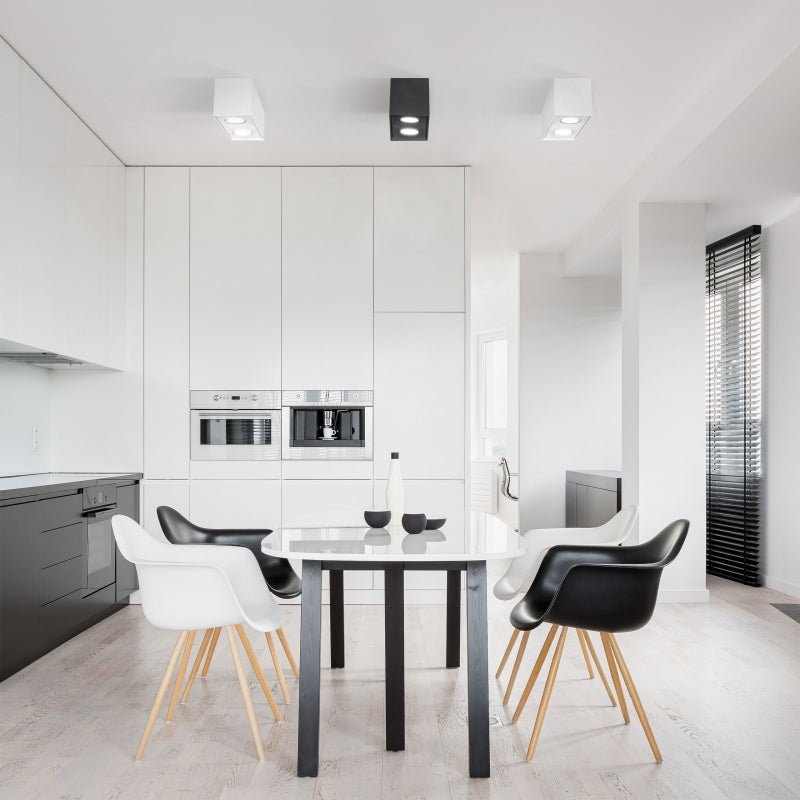 Spectrum verstelbare GU10 spot rechthoekig wit, IP20 binnen, aluminium behuizing, 250V, 17000h levensduur
