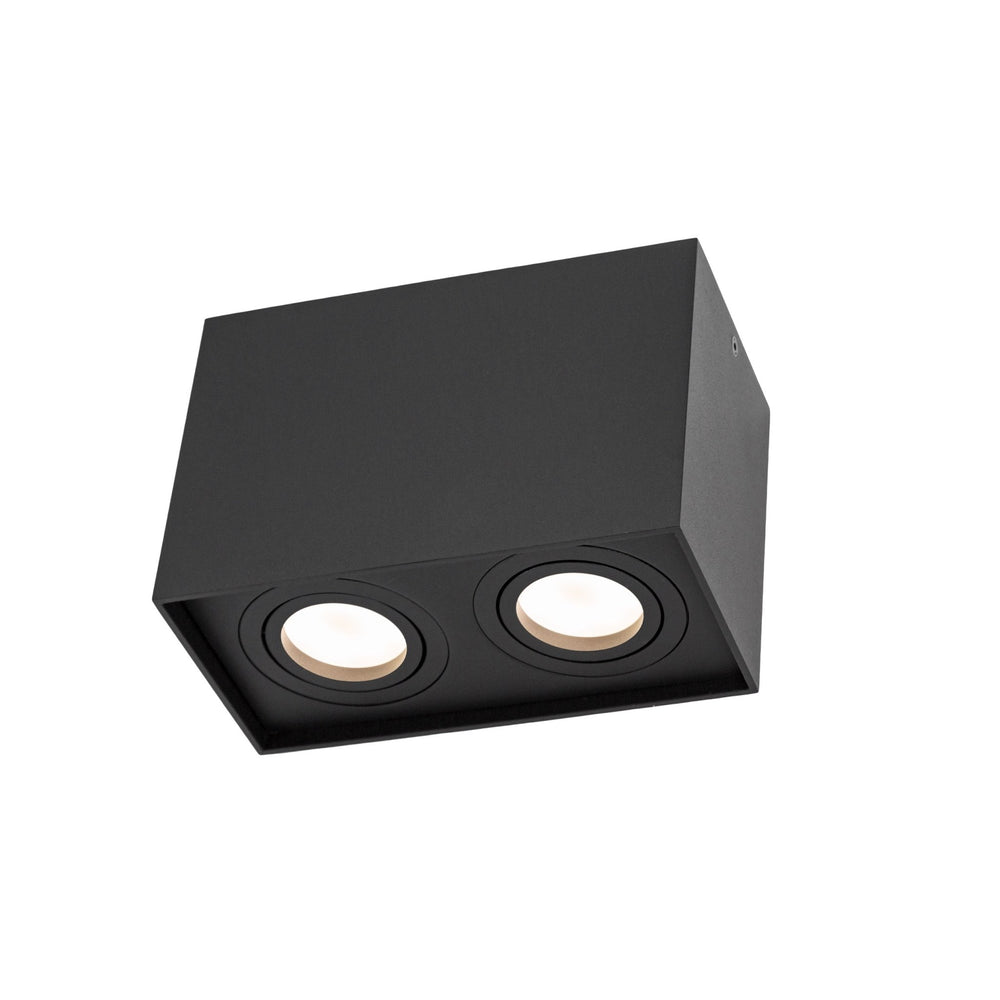 Spectrum Chloe Duo 2xGU10 IP20 zwarte verstelbare spot, aluminium behuizing, 250V, binnengebruik