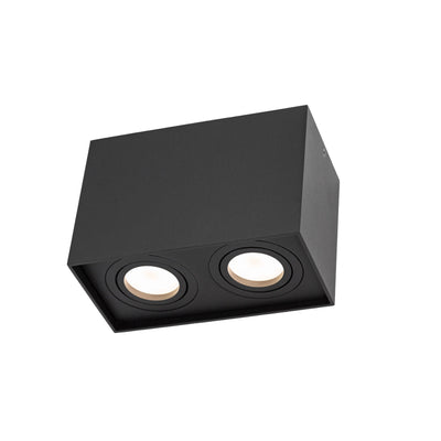 Spectrum Chloe Duo 2xGU10 IP20 zwarte verstelbare spot, aluminium behuizing, 250V, binnengebruik