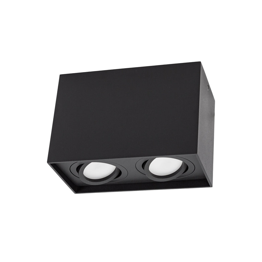 Spectrum Chloe Duo 2xGU10 IP20 zwarte verstelbare spot, aluminium behuizing, 250V, binnengebruik