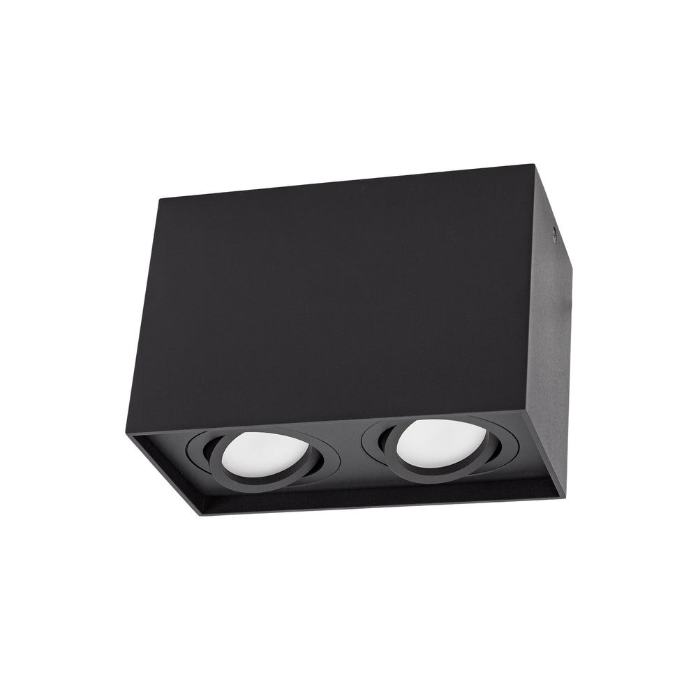Spectrum CHLOE DUO Foco LED de Superficie 2xGU10, Aluminio Negro Ajustable, Luminaria de Techo Interior IP20