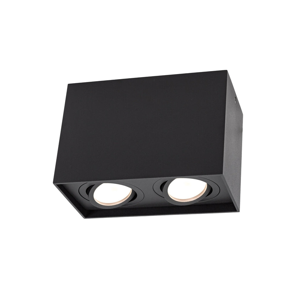 Spectrum Chloe Duo 2xGU10 IP20 zwarte verstelbare spot, aluminium behuizing, 250V, binnengebruik