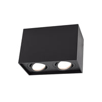 Spectrum CHLOE DUO 2xGU10 Spot LED Monté en Saillie, Aluminium Noir Orientable, Plafonnier Intérieur IP20
