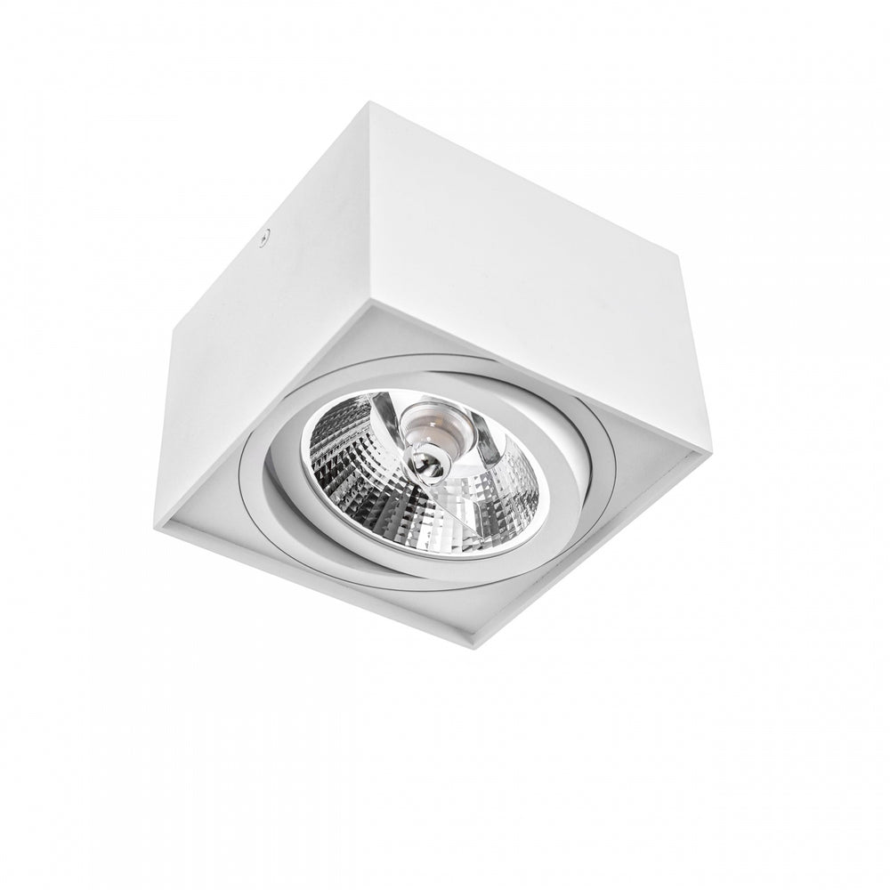 Spectrum CHLOE AR111 GU10 vierkante LED spot, IP20, wit, aluminium behuizing, 250V, binnengebruik, lange levensduur