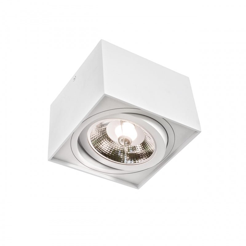 Spectrum CHLOE AR111 GU10 vierkante LED spot, IP20, wit, aluminium behuizing, 250V, binnengebruik, lange levensduur