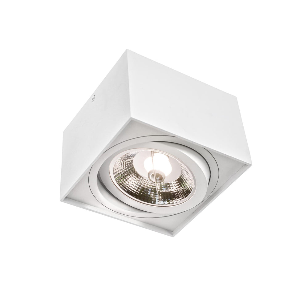 Spectrum CHLOE AR111 GU10 vierkante LED spot, IP20, wit, aluminium behuizing, 250V, binnengebruik, lange levensduur