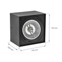 Spectrum chloe AR111 GU10 led spot zwart 4000K vierkant IP20 - aluminium plafondmontage