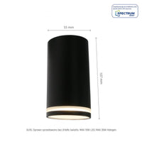 Chloe ring natynkowa GU10 230V LED spotlight zwart Spectrum - IP20, aluminium behuizing, oppervlaktemontage