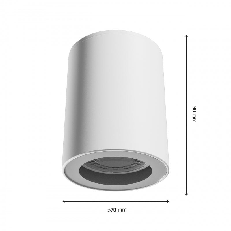 Spectrum CHLOE GU10 LED loftspot hvid rund 70x90mm IP44 vandtæt og energieffektiv til indendørs brug