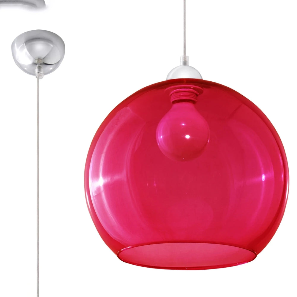 Sollux Lighting BALL Hängelampe in Rot, Aluminium und Stahl, IP20, 220-240V, max 50W LED, CE RoHS