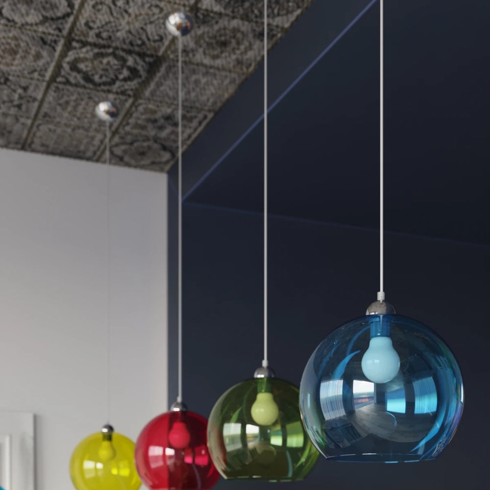 Lámpara colgante Sollux Lighting BALL en Rojo, Aluminio y Acero, IP20, 220-240V, máx 50W LED, CE RoHS