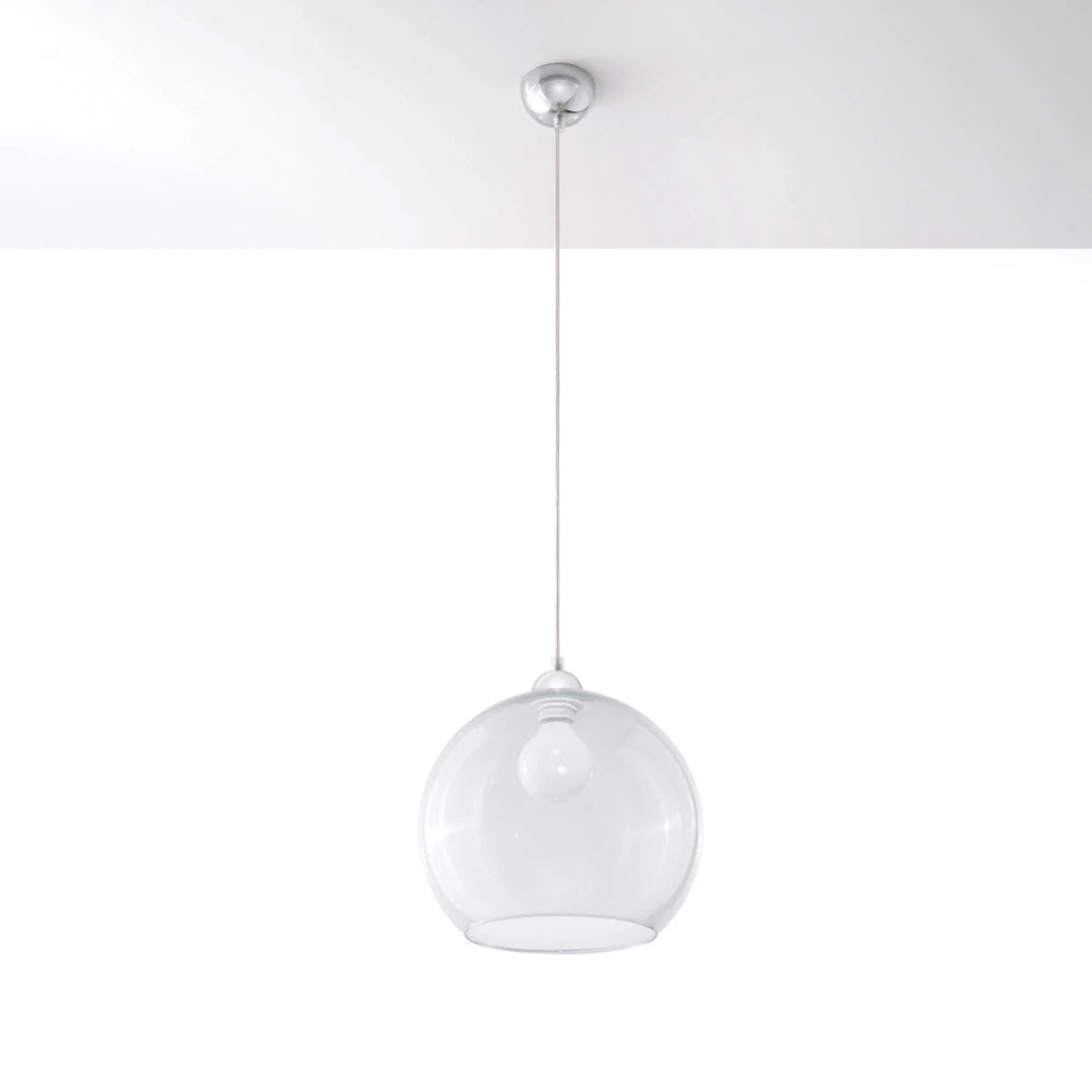 Sollux Lighting BALL hængelampe, transparent skærm, 220-240V, IP20, CE RoHS, Aluminium Messing finish