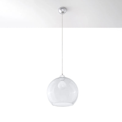 Lampada a sospensione Sollux Lighting BALL, paralume trasparente, 220-240V, IP20, CE RoHS, finitura in Alluminio e Ottone