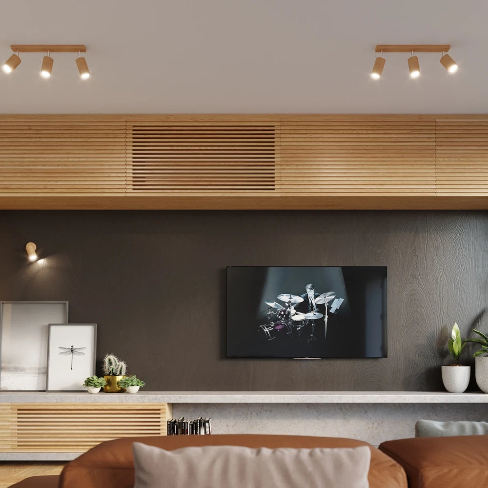 Sollux Lighting BERG 2 foco LED de techo, madera natural, IP20, aluminio, 220-240V, CE RoHS