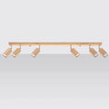 Sollux Lighting BERG 6 faretto da soffitto LED, legno naturale, IP20, 220-240V, max 50W, CE RoHS