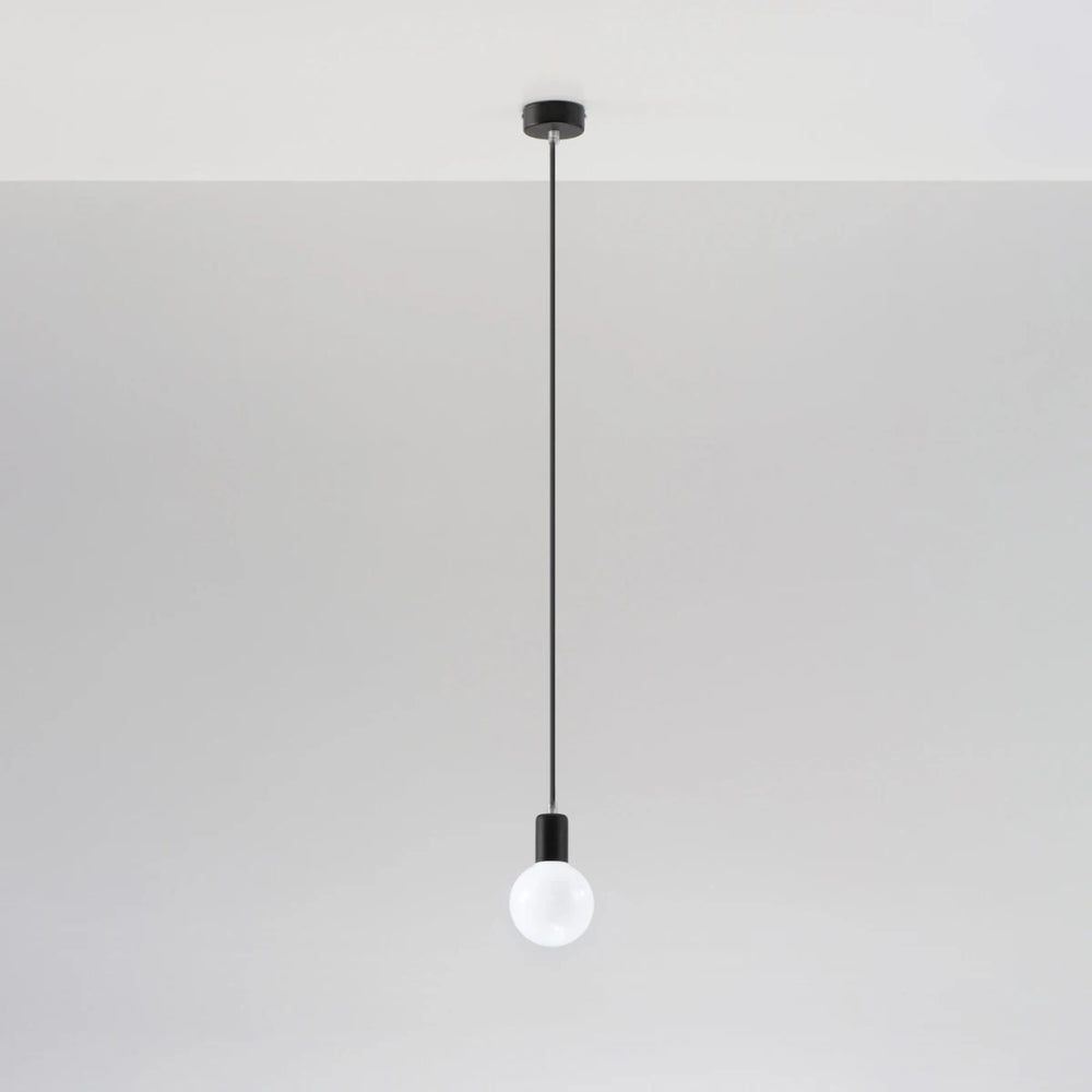 Suspension Edison Sollux Lighting Noir, compatible LED, finition laiton doré mat en aluminium, 220-240V, IP20, CE RoHS