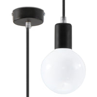 Sollux Lighting Edison Hängelampe Schwarz, LED kompatibel, Aluminium mattgold Messingoptik, 220-240V, IP20, CE RoHS