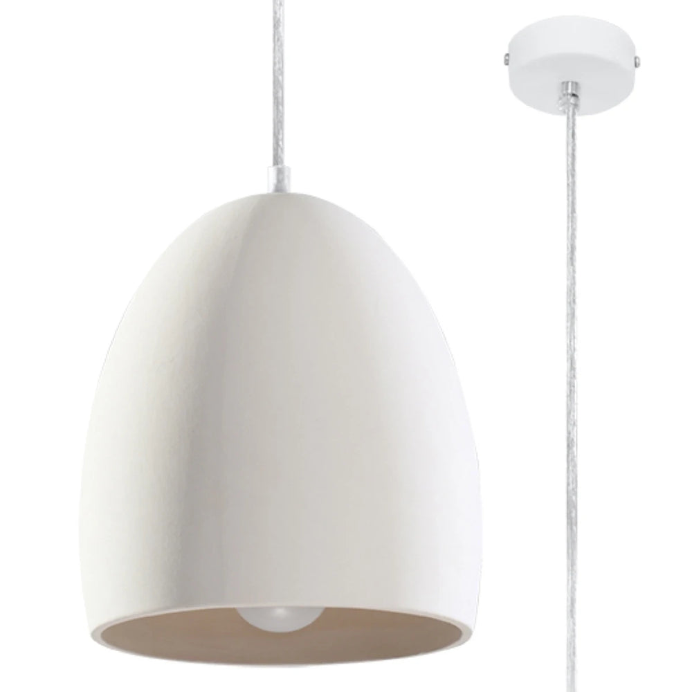 Lampada a sospensione in ceramica Sollux Lighting Flawiusz, compatibile con LED, IP20, 220-240V, max 50W, finitura Oro Opaco