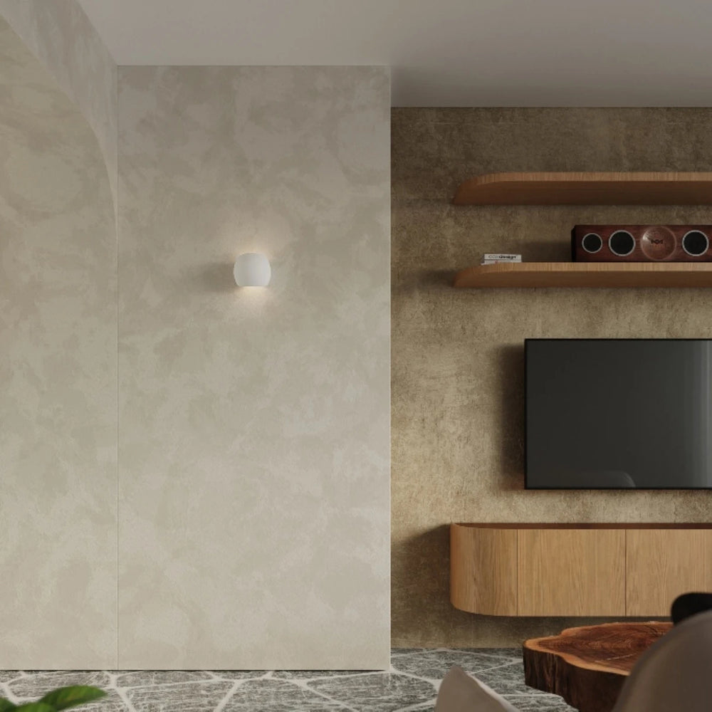 Applique murale en céramique Sollux Lighting GLOBE, douille E27, Finition blanche, IP20, 220-230V, 145x180x110mm