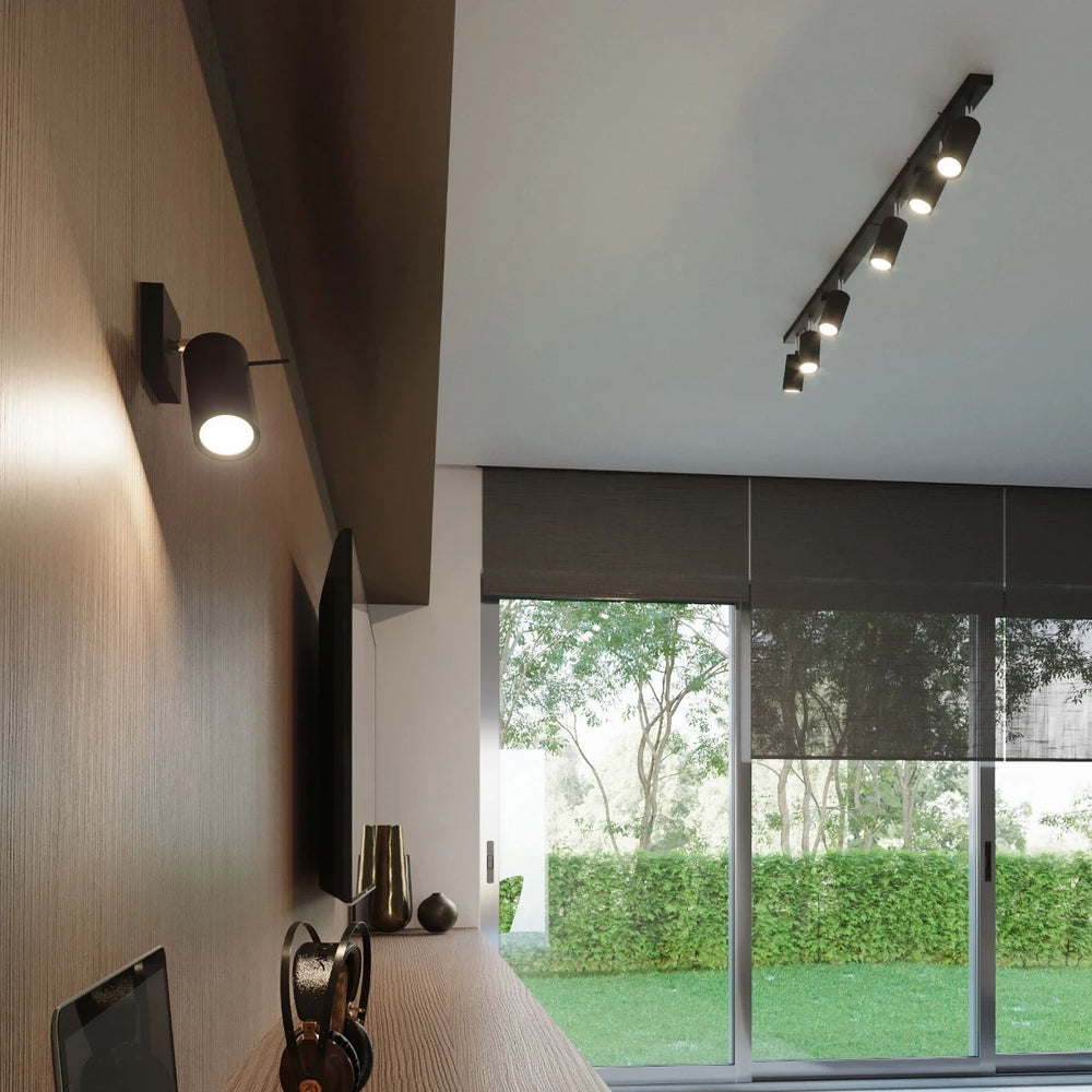 Sollux Lighting LED Deckenstrahler Schwarz RING, 4 x GU10 Fassungen, IP20, Aluminium, CE RoHS