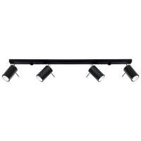 Sollux Lighting LED Deckenstrahler Schwarz RING, 4 x GU10 Fassungen, IP20, Aluminium, CE RoHS
