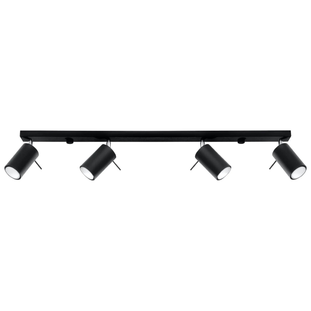 Sollux Lighting LED Deckenstrahler Schwarz RING, 4 x GU10 Fassungen, IP20, Aluminium, CE RoHS