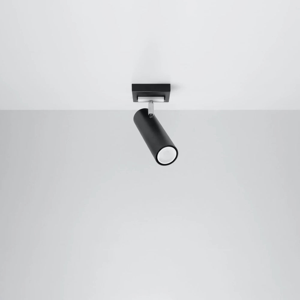 Sollux Lighting LED plafondspot Zwart Zilver, 1x GU10, 220-240V, IP20, Aluminium, CE RoHS