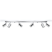 Sollux Lighting LED takspot med kromring, 6x GU10 socklar, IP20, aluminium, CE RoHS