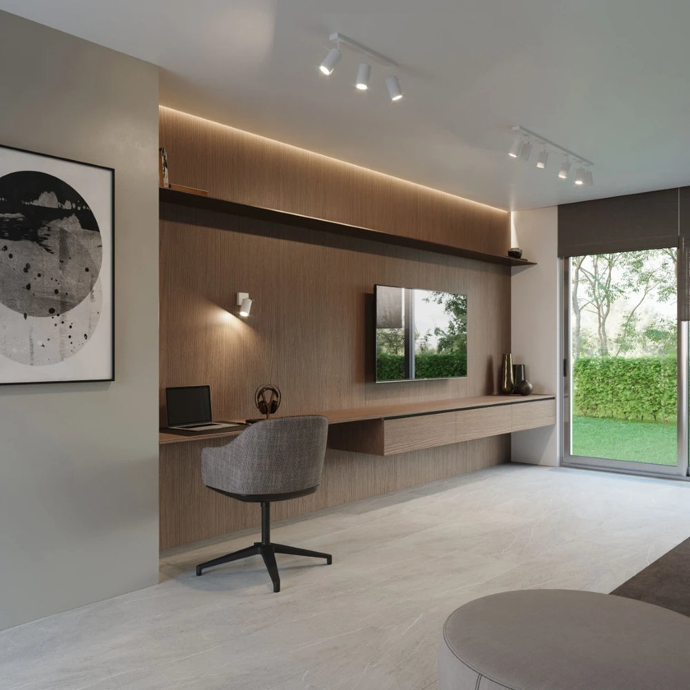Sollux Lighting LED takspot med 3x GU10-socklar, IP20, 220-240V, Matt mässing i guld